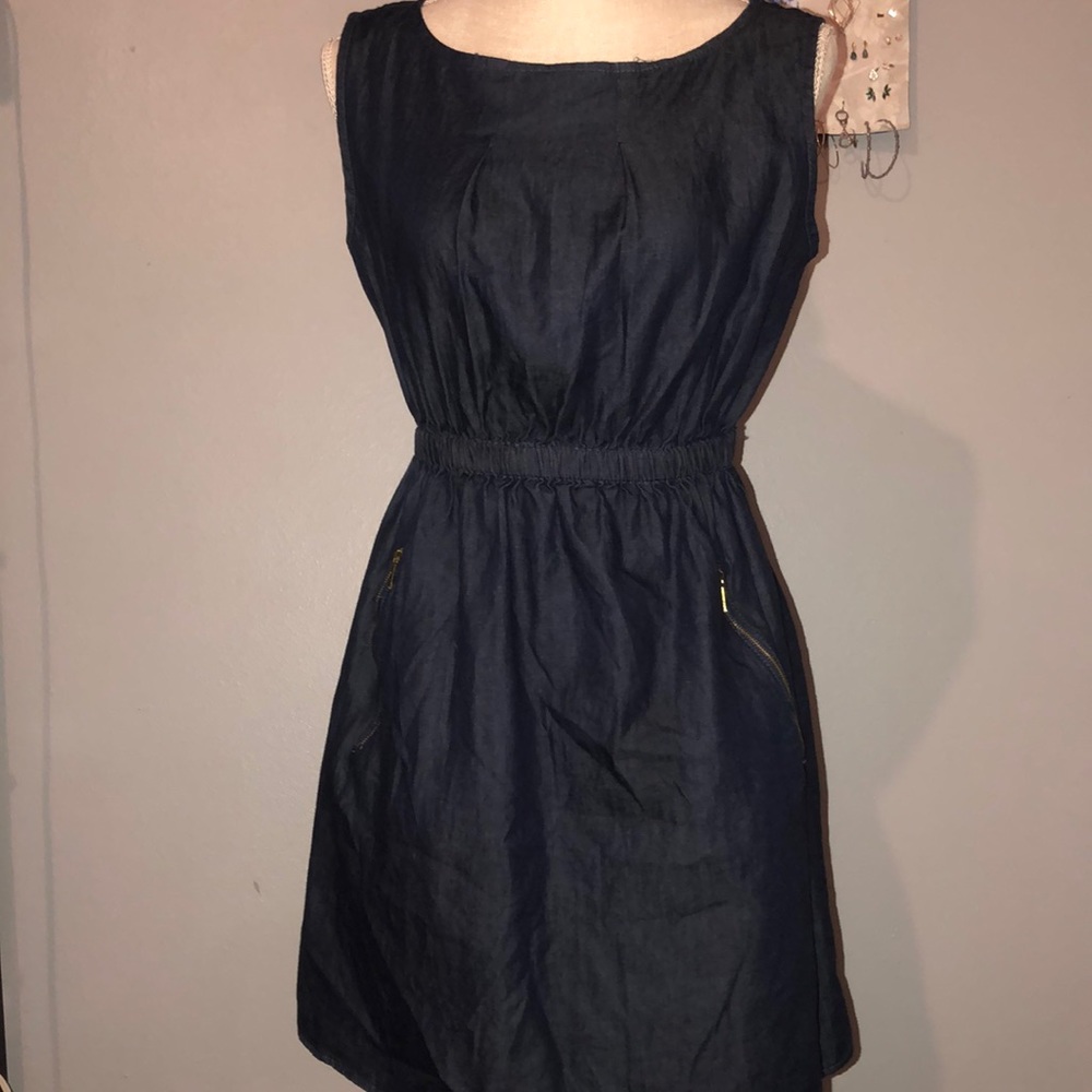 Brand new speed control faux denim dress